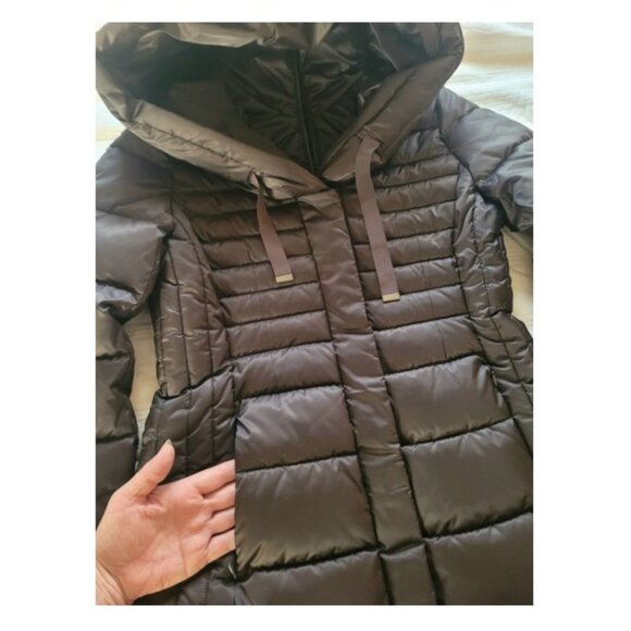 *NWT* Tahari Women's Medium Espresso Puffer Coat - Picture 2 of 7